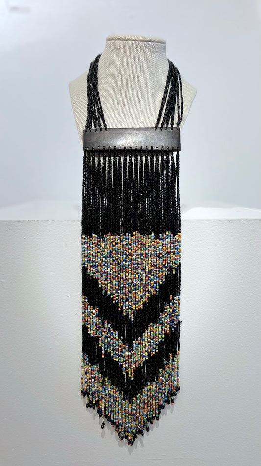 Princess Warrior Necklace, Black & Multicolor